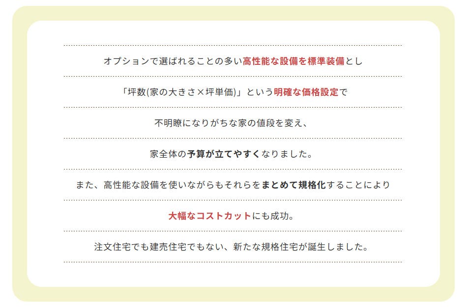【毎日の生活を快適に彩るハイグレードな標準装備】
モデルハウスを観て豪華な住宅設備に夢を膨らませていたけど、実際にはオプションばかりで予算に合わず、予算に収まるようにするとありきたりな住宅設備になっていた ・・・そんな経験はありませんか？
「Terracy」ではモデルハウスで展示されている設備に加え、耐震・制震ダンパー“MIRAIE”が標準装備となっています。

【リビングからつながる開放感いっぱいのバルコニー】
家の中で最も過ごす時間が長いのがリビングです。そのリビングは家族が集まる快適な空間であってほしい。
家族が個々に用事をしながらも自然と集まり、コミュニケーションが取れる空間。週末には家族や仲間たちと集まり、リビングからつながるバルコニーで同じ時間を楽しむ。
それぞれのリビングテラスの使い方を楽しめます。